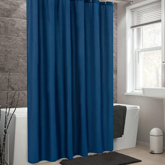 4/$20 - Solid Polyester Shower Liner in Sapphire I 72-in L - Picture 5 of 7